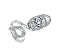 HONMEET 1pc Open Fingernail for Women Stylish Rhinestone Nail Decor Fashion for Girls for Parties and Cosplay Chic Design