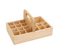 HONMEET 1pc Wooden Essential Oil Storage Basket Hand-held Multi-Grid Organizer for Perfume Bottles and Items Display Box for Safe Storage and Presentation