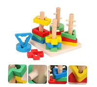 HONMEET 1Set Wooden Geometric Sorting Blocks for Preschool Learning Color Matching Educational and Safe Stack Puzzle for Develops Cognitive Skills and Imaginative Play