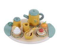 HONMEET 1Set Wooden Tea Realistic Teapot and Teacups Role Play Kitchen Accessories Safe Materials for Tea Parties Enhance Social Skills Imagination