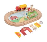 HONMEET 1Set Wooden Train with Farm Animals Educational for Promotes Imaginative Play Easy Assembly Encourages Social Skills and Creativity