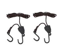 HONMEET 2 PCS Heavy Duty Pulley Ratchet Tie Down Straps for Kayak Canoe Boat Adjustable Braided Rope Hangers with Hooks Load Capacity Secure Bow Stern Mooring