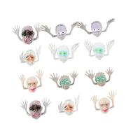HONMEET 2 Set Mini Ghost Head Finger Puppets Safe Plastic Storytelling for Interactive Role Play Props for Communication and Imagination Development