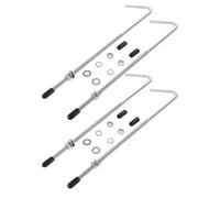 HONMEET 2 Sets Battery Hold Down Bracket Car Battery Bracket Top Post UtV Hold Down Kit Silver