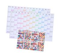 HONMEET 2 Sets Large Minimalist Wall Planner with Stickers and Adhesive Writable English Yearly Calendar for Work Events and School Jumbo Monthly Planning Poster for Office and Home