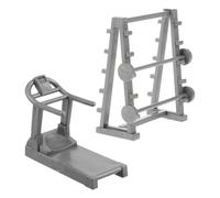 HONMEET 20 Scale Treadmill and Barbell Rack Mini Sports Decor for DIY Architectural Models and Tiny House Fitness Scenes