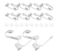 HONMEET 20pcs Clip Earring Converters with Silicone Pads for Non-Pierced Ears, Lightweight Copper Plated with Silver, Secure Fit Design Suitable for Daily and Sports Use, Jewelry Making