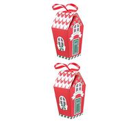 HONMEET 20pcs Creative Christmas Candy Bags Unique House-shaped Wrapping Pouches for Cookies Nougat and Treats Design for Holiday Parties and Special Occasions