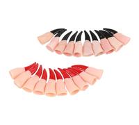 HONMEET 20pcs Multi-function Witch Fingers Halloween Props Realistic Decorative Accessories for Costume Parties Comfortable Fit Red Black Nail Covers for Spooky Celebrations