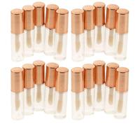 HONMEET 20pcs Refillable Lip Gloss Tubes Rose Gold Mini Plastic Containers Leak-Resistant Clear Lip Balm Bottles for DIY Travel Makeup Storage