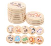 HONMEET 20pcs Wooden Memory Game for Early Learning Recognition Cards Educational Matching Chess Pieces for Cognitive Development and Attention Training