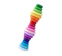 HONMEET 20Pcs Wooden Stacking Stone Blocks Montessori Educational for Building Bricks Game Enhancing Hand-eye Coordination and Motor Skills