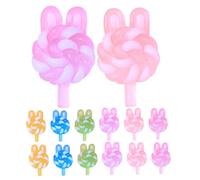 HONMEET 24pcs Glow Ear Lollipop Charms DIY Jewelry Accessories for Keychains Necklaces Bracelets Craft Supplies