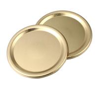 HONMEET 24pcs Metal Mason Jar Lids with Golden Storage Solid Caps, High Temperature Resistance and Leak Proof Design, Suitable for Food Containers and Canning Jars