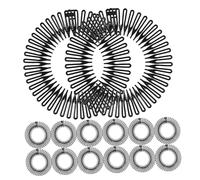 HONMEET 24PCS Stretch Plastic Hair Comb Headbands with Teeth for Women Flexible Spring-design Hair Accessories for Gentle Detangling and Professional Styling of Curly and Thick