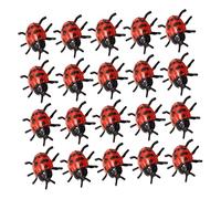 HONMEET 25pcs Simulation Ladybug Trick Toys Realistic Pvc Ladybug Prank Props for Halloween Decor Scary Insect Model for Parties Home Decoration and Haunting Surprises