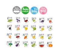 HONMEET 28Pcs Maternity Pregnant Belly Stickers Weekly Progress Photo Props for Pregnancy Bump Tracking and Newborn Set