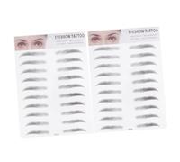 HONMEET 2pcs 3d Imitation Eyebrow Transfer Stickers Black Hair-like Artificial Eyebrow Tools for Men and Women Suitable for Quick Makeup and Shaping