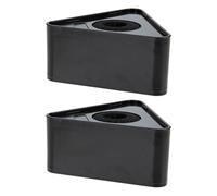 HONMEET 2pcs Abs Triangle Microphone Logo Flags, Small Black Mic Station Marks for Reporters, Microphone Protector Accessories Suitable for Interview and Broadcast Use