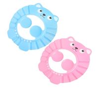 HONMEET 2Pcs Adjustable Bath Hats Shower Caps with Visor for Boys Lightweight Soft Shampoo Protection Caps for Head Circumference Under