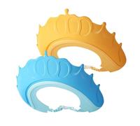 HONMEET 2Pcs Adjustable Bath Visor Shower Caps for Shampoo Hat Protecting Eyes Ears Comfortable Fit Newborn Hair Wash Shield Blue Yellow