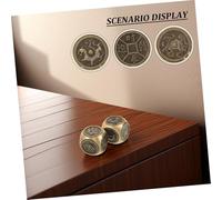 HONMEET 2pcs Antique Brass Handball Square Six-Sided Spinner Dice for Hand Strength Exercise Relaxation and Balanced Rotation Office Stress Relief