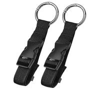 HONMEET 2pcs Black Walker Hook Accessories with Fabric and Plastic Material, Easy Separation of Essentials and Space-Saving Foldability, Adjustable Clips for Shopping Cart or Walker Use,