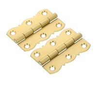 HONMEET 2Pcs Brass Piano Sheet Music Stand Hinges 45X27Mm Disc-Shaped Copper Alloy Folding Bookcase Hinges Without Screws for Cabinet and Desk Use