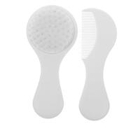 HONMEET 2pcs Brush and Comb Set Soft Bristles Gentle Scalp Massage Cradle Cap Treatment for Newborns Newborn Friendly Grooming Bath Essentials