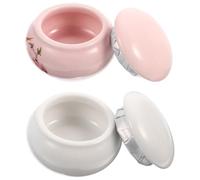 HONMEET 2pcs Ceramic Mini Storage Jars for Cosmetics and Lipstick with Sealed Lids, Multi-purpose Makeup Containers Featuring Elegant Design, Gift for Anniversary or Friend's Wedding