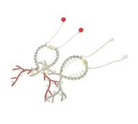 HONMEET 2pcs Christmas Antler Clip Christmas Claw Clip Christmas Hair Clips Reindeer Antler Hair Clips Deer Hair Clips Jaw Hair Clips High Ponytail Holder Tassel Hair Clip Bun Holder Alloy