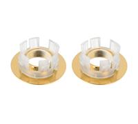 HONMEET 2Pcs Copper Basin Overflow Rings Decorative Overflow Hole Covers Bathroom Sink Accessories Golden Hollow Small Round Design