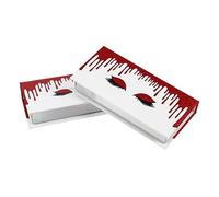 HONMEET 2pcs Elegant Eyelash Storage Box Paper False Eyelash Case for Organized Display for Daily Use and Giving Red Design Gold Foil Accents