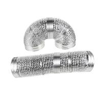HONMEET 2pcs Exhaust Hose Aluminum Foil Flexible Duct Pipe for Kitchen Ventilation Exhaust Ventilation Kit