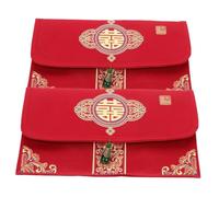 HONMEET 2pcs Fabric Red Envelopes for Wedding Money Chinese Cash Envelopes with Elegant Traditional Design Suitable for Spring Festival Engagement Year and Birthday Celebrations