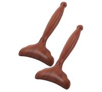 HONMEET 2pcs Fan-Shaped Sandalwood Gua Sha Facial Massage Scraping Board for Face and Eye Relief Handmade Wooden Manual Massager Tool Enhances Skincare Absorption and Contour Definition