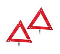 HONMEET 2pcs Foldable Reflective Triangle Roadside Warning Signs for Car Emergency Safety Plastic Construction Night Visibility Compact Space-saving Design