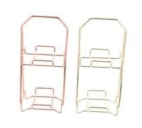 HONMEET 2pcs Gold Double-layer Beauty Makeup Egg Rack Sponge Display Stand Powder Puff Holder for Cosmetic Sponge Storage and Drying, Suitable for Makeup Artists and Daily Use