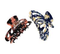 HONMEET 2pcs Hair Claw Clips for Women Bun Clips for Hair Simple Acrylic Elegant Lady Headdress Hairdressing Accessories