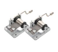 HONMEET 2Pcs Hand Crank Music Box Movements Silver Plated Metal Eight Tone Mechanisms for DIY Musical Boxes Craft Projects and Educational