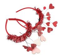 HONMEET 2pcs Heart Headbands for Valentine Day Party Headdress Accessories Design Fun Photo Props for Men Women at Weddings and Celebrations