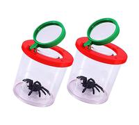HONMEET 2pcs Insert Bug Viewer Magnifying Container for Boys and Girls and Students, Portable Magnifier Box Flip Lid for Educational Insect Observation and Nature Exploration