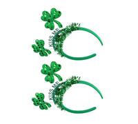 HONMEET 2pcs Irish Headband Clover Shamrock Festival Hair Hoops St Patrick's Day Accessories for Boys and Girls Party Dance Headdress