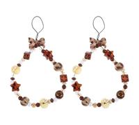 HONMEET 2pcs Leopard Print Phone Jewelry Charms with Beaded Plastic and Resin Material, Portable Anti-theft Phone Wristlet Strap for Women, for Sports the Go Use