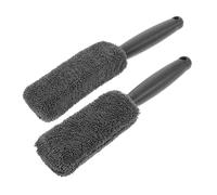 HONMEET 2pcs Long Handle Tire Brushes for Car Wheel Hub Cleaning Rim Cleaner for Motorcycle and Vehicle Detailing Scratch-resistant Car Wash Tool with Soft Bristles