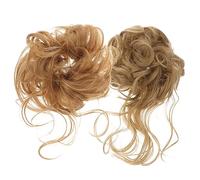HONMEET 2pcs Messy Bun Hairpiece Curly Hair Bun Extensions for Women High Temperature Soft and Natural Look for Weddings Prom Office and Special Occasions