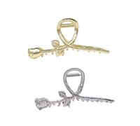 HONMEET 2pcs Metal Hair Claws Rose Hair Clips for Women Jaw Barrettes Strong Hold for Options