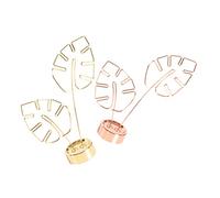 HONMEET 2pcs Metal Photo Clip and Memo Clip Holder Rose Gold Gold, Multi-Function Picture Card Clamp Stand for Desktop Decoration and Office Organization