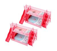 HONMEET 2pcs Miniature Dollhouse Bunk Bed Lightweight Doll Furniture for Bedroom Play Realistic Double-deck Design Encourages Role Play and Family Interaction