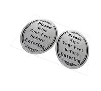 HONMEET 2pcs Oil-Resistant Please Wipe Your Feet Before Entering Wall Sticker for Entryway Gym Dance Room Vinyl Reminder Decal for Clean Environments